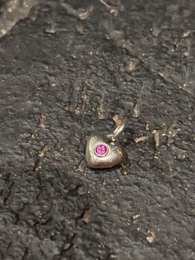 Keepsake Heart Birthstone Charm pink sapphire October